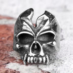 Devil Tooth Skull Ring – Busted Gothic Punk Biker for Alternative Styling, Collecting product image