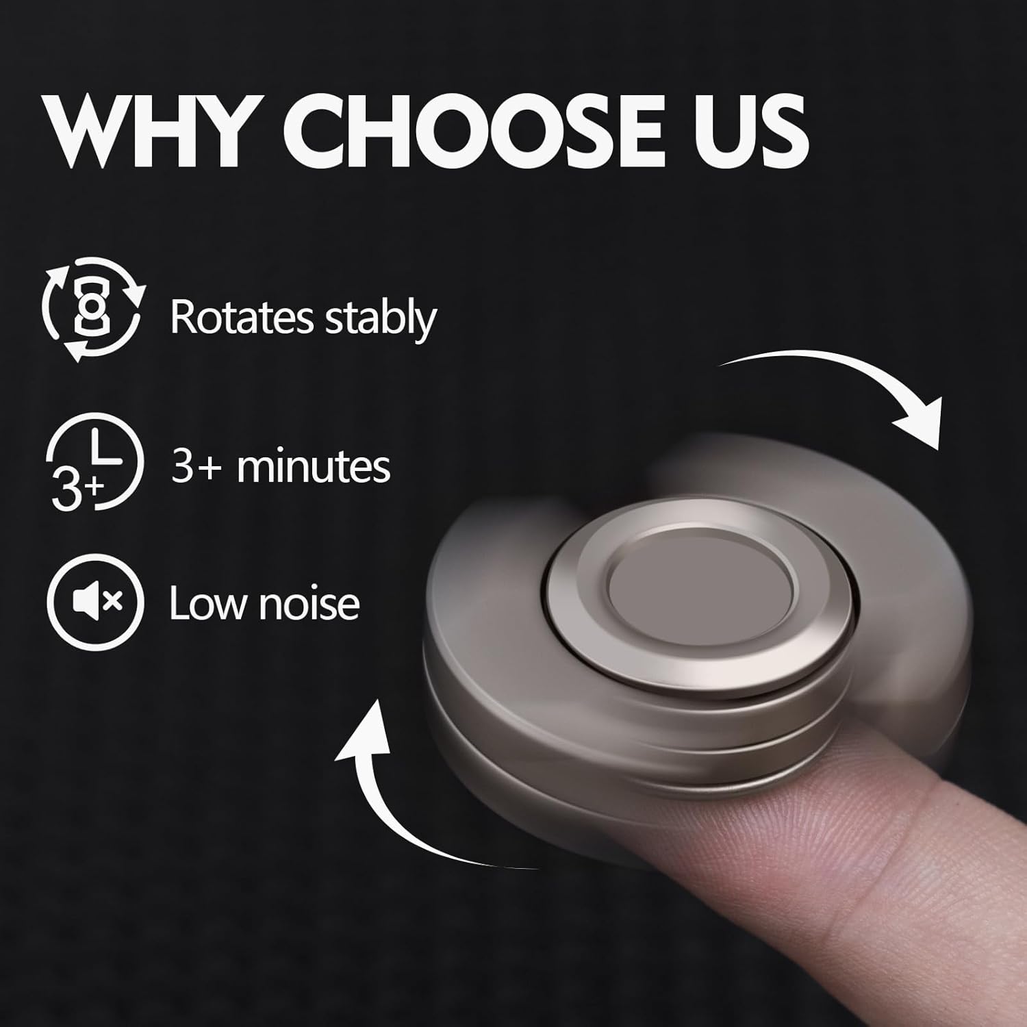 TripleFlow 3-in-1 Metal Fidget Spinner - Multi-Function EDC Focus Tool