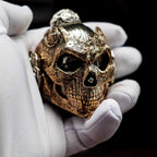 EDC Gadgets – Bronze Mechanical Rose Skull Mask with Interactive Art detail image