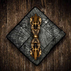 EDC Gadgets – Pala Dynasty Five-Pronged Vajra with Wrathful Padmasambhava Bronze Replica product image