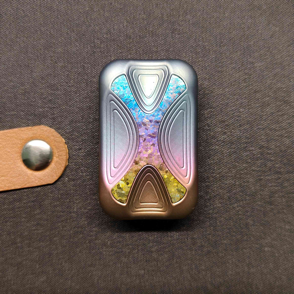 Fidget Slider Titanium Infinite Position Vibration Feedback - XX Brass Spring EDC Stress Relief