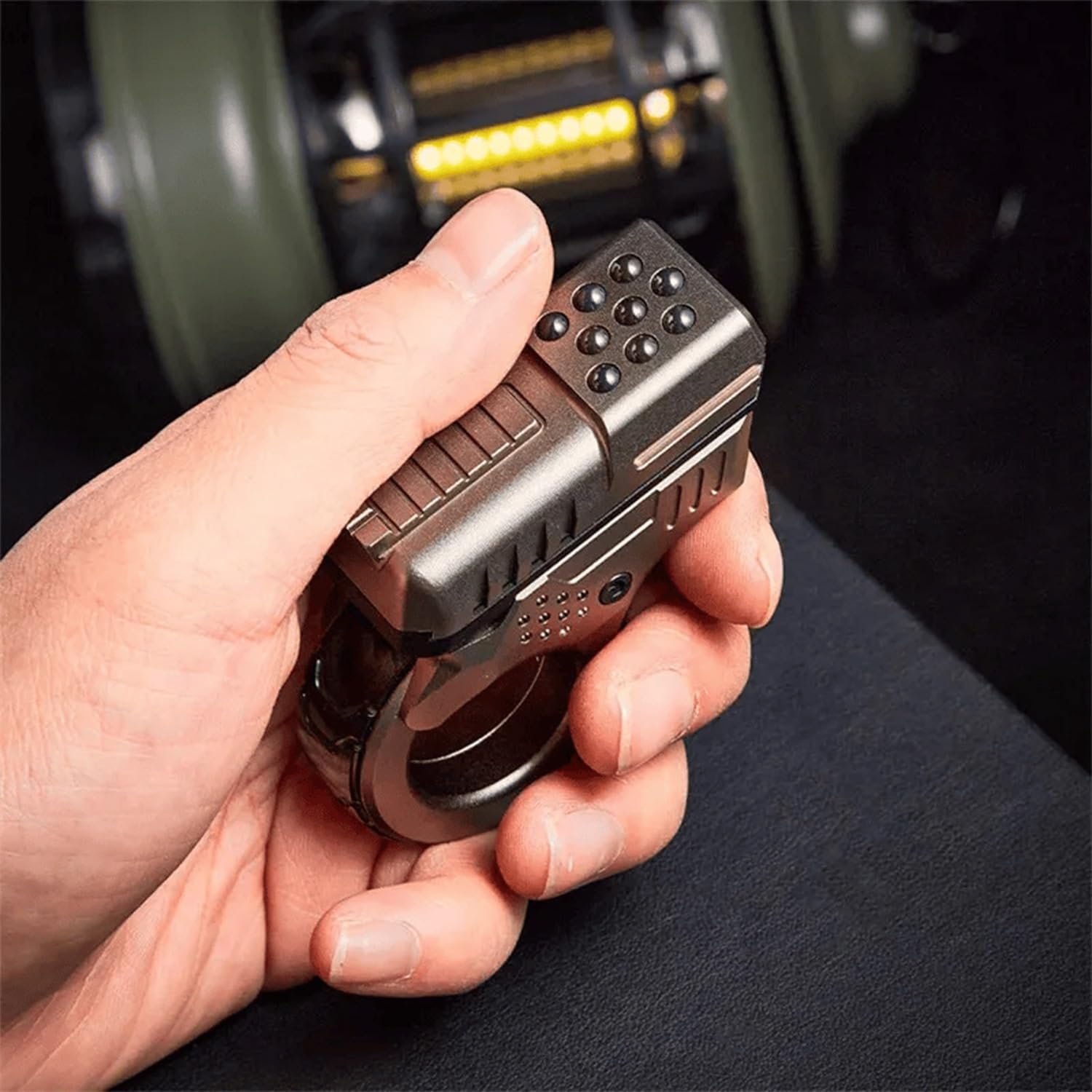 Mini Marksman Titanium Magnetic Fidget Toy - Metal with Pop Push Press, Slider & Ratchet Ring