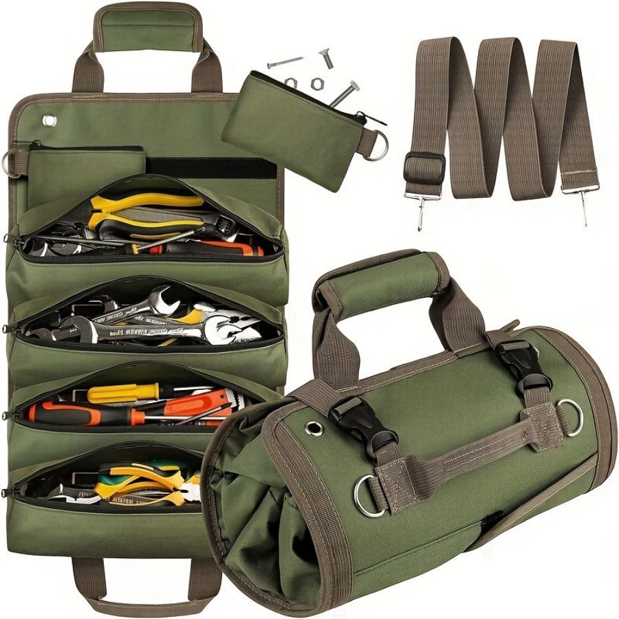 Multi-Functional Roll-Up Tool Organizer - Versatile Storage Bag for Tools & Hardware EDC