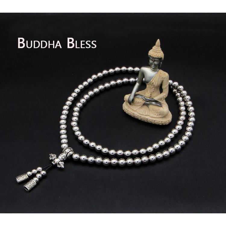 Brass 108 Buddha Beads Mala - Multi-Function Self Defense Necklace Blessed
