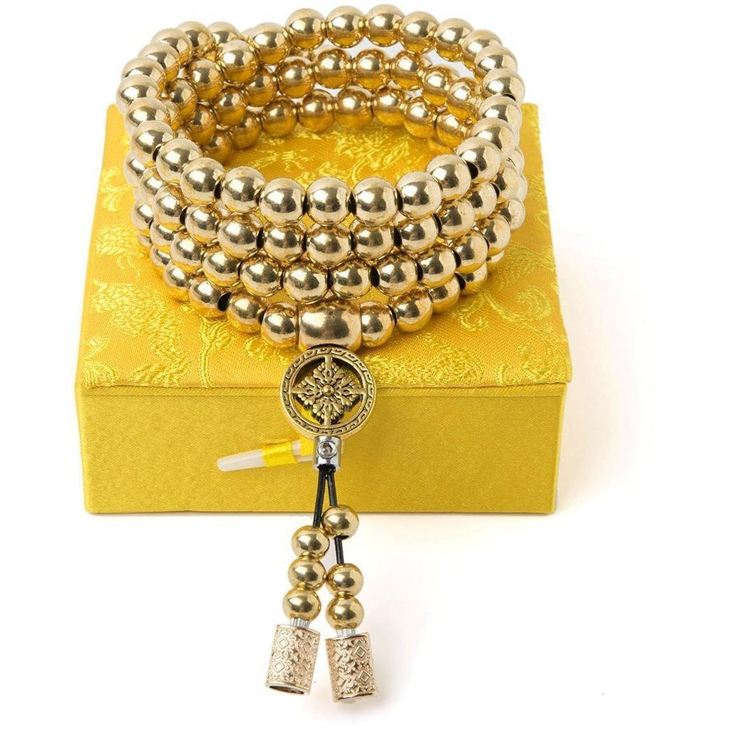 Brass 108 Buddha Beads Mala - Multi-Function Self Defense Necklace Blessed