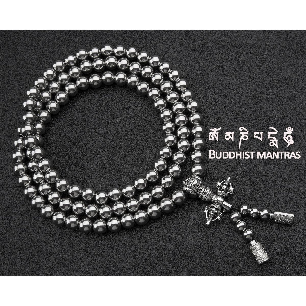 Stainless Steel 108 Buddha Beads Mala - Multi-Function Self Defense Necklace