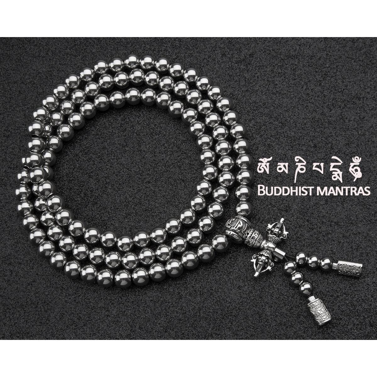 Stainless Steel 108 Buddha Beads Mala - Multi-Function Self Defense Necklace