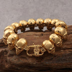 Gothic Skull Bracelet – 18K Gold Rune Punk Zircon Statement for Alternative Styling detail image - detail view 4
