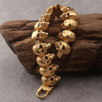 Gothic Skull Bracelet – 18K Gold Rune Punk Zircon Statement for Alternative Styling detail image - detail view 5