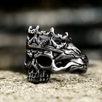 Gothic Skull Ring – Crown King Biker Punk Dark Statement for Alternative Styling detail image - detail view 5