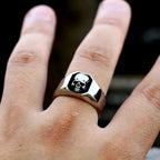 Gothic Skull Ring – Emblem Biker Punk Rock Gold Silver Statement detail image - detail view 6