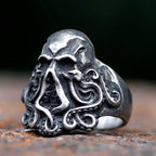 Gothic Skull Ring – Octopus Tentacle Punk Dark Nautical Statement detail image