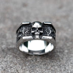 Gothic Skull Ring – Roses Punk Vintage Dark Statement for Alternative Styling, Collecting detail image