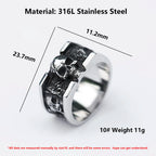 Gothic Skull Ring – Roses Punk Vintage Dark Statement for Alternative Styling, Collecting detail image - detail view 6