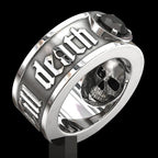 Gothic Skull Ring – Til Death Do Us Part Black Zircon Punk Eternal Love detail image - detail view 5