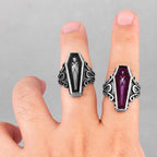 Gothic Skull Ring – Vampire Coffin Punk for Alternative Styling, Collecting, And Everyday detail image