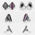 Gothic Skull Ring – Vampire Coffin Punk for Alternative Styling, Collecting, And Everyday detail image - detail view 5