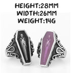 Gothic Skull Ring – Vampire Coffin Punk for Alternative Styling, Collecting, And Everyday detail image - detail view 6