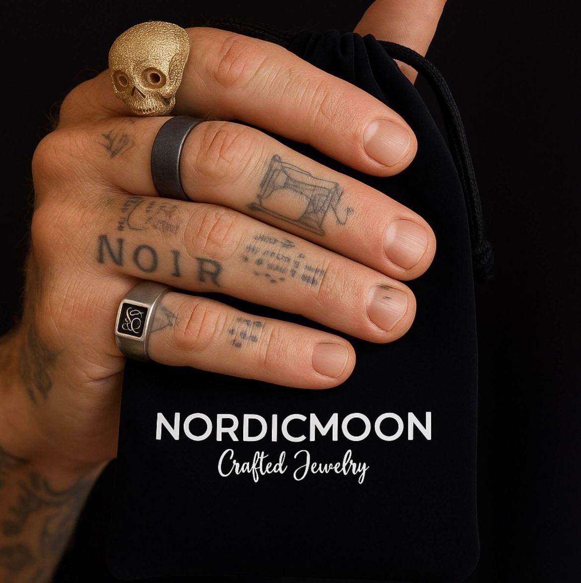 Gothic Skull Ring – Viking with Toxic Poison Punk Biker Statement detail image - detail view 6