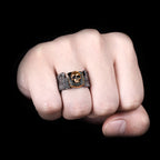 Gothic Skull Ring – Wing Motorcycle Punk Biker Rock Statement detail image - detail view 3