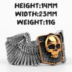 Gothic Skull Ring – Wing Motorcycle Punk Biker Rock Statement detail image - detail view 6