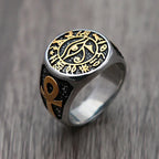 Gothic Stainless Steel Ring – Eye of Horus Amulet Egyptian Punk detail image - detail view 4