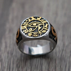 Gothic Stainless Steel Ring – Eye of Horus Amulet Egyptian Punk detail image - detail view 5