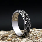 Gothic Stainless Steel Ring – Punk with Enigma All-Seeing Eye Carved Biker detail image - detail view 4