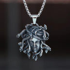 Gothic Statement Necklace – Gorgon Medusa Wrath Pendant 316L Stainless Steel Dark detail image - detail view 4