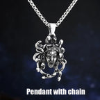 Gothic Statement Necklace – Gorgon Medusa Wrath Pendant 316L Stainless Steel Dark product image