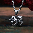Gothic Statement Necklace – Haunted Duality Smile Cry Face Punk Dark detail image - detail view 4