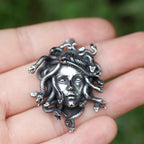 Gothic Statement Necklace – Medusa with Gorgon Pendant Spiga Chain Punk detail image - detail view 4