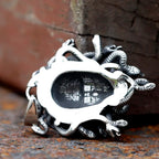 Gothic Statement Necklace – Medusa with Gorgon Pendant Spiga Chain Punk detail image - detail view 5