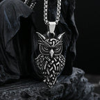 Gothic Statement Necklace – Owl with Majestic Pendant Punk Dark detail image - detail view 3