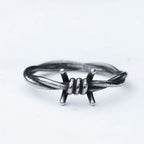 Gothic Statement Ring – Barbed Wire Spike Punk Biker Vintage Dark detail image