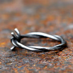 Gothic Statement Ring – Barbed Wire Spike Punk Biker Vintage Dark detail image - detail view 4