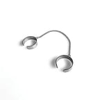 Gothic Statement Ring – Double Band Chain Link Punk Hip Hop Adjustable detail image - detail view 4