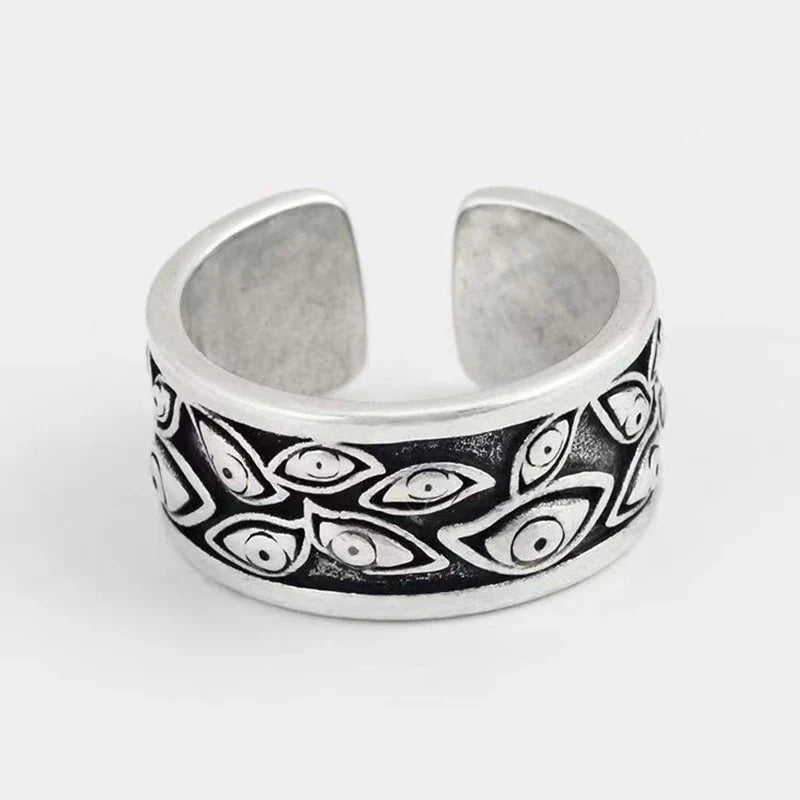 Gothic Statement Ring – Evil Eye with Devil Punk Vintage Retro detail image - detail view 5