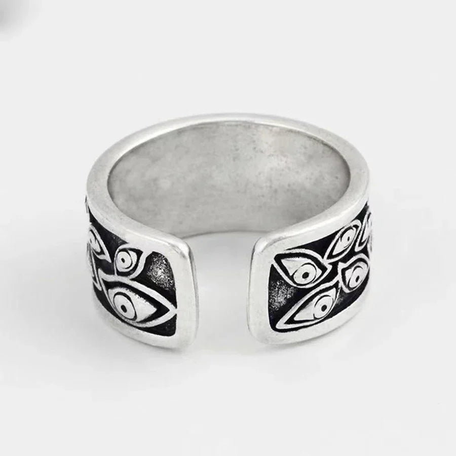 Gothic Statement Ring – Evil Eye with Devil Punk Vintage Retro detail image - detail view 7