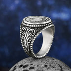 Gothic Statement Ring – Moon with Nightfall Eclipse Star Punk Celestial detail image