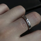 Gothic Statement Ring – Punk with "I'm Fine Save Me" Hidden Message Open Band product image