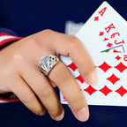 Gothic Statement Ring – Royal Flush Poker Card Punk Vintage for Alternative Styling detail image - detail view 4