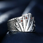 Gothic Statement Ring – Royal Flush Poker Card Punk Vintage for Alternative Styling product image