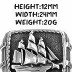 Gothic Statement Ring – Starboard Smooth Sailing Punk Biker for Alternative Styling detail image - detail view 6
