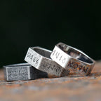 Hex Rune Ring – Dark Band for Alternative Styling, Collecting, And Everyday Accessories detail image - detail view 6
