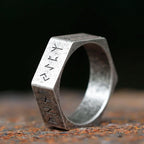Hex Rune Ring – Dark Band for Alternative Styling, Collecting, And Everyday Accessories product image