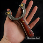 Hunting Slingshot – Tactical with Stainless Steel Wooden Handle with Target Practice detail image