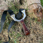 Hunting Slingshot – Tactical with Stainless Steel Wooden Handle with Target Practice detail image - detail view 3