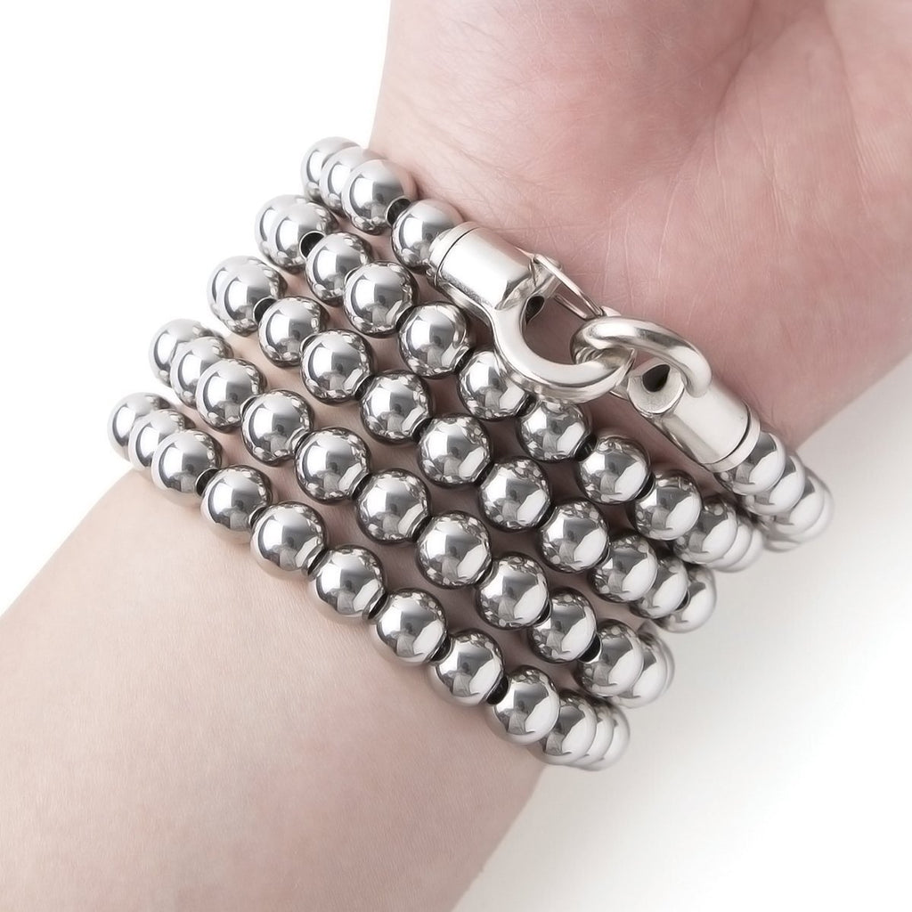 316 Stainless Steel Self Defense Bracelet - Quick Release Whip Beads Chain