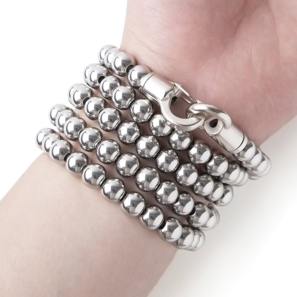 316 Stainless Steel Self Defense Bracelet - Quick Release Whip Beads Chain